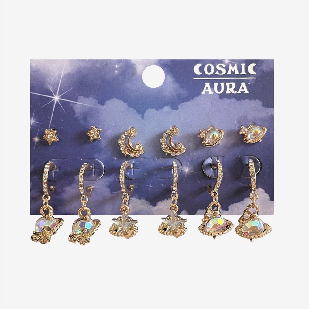 Cosmic Aura Celestial Stud & Huggie Earring Set Hot Topic